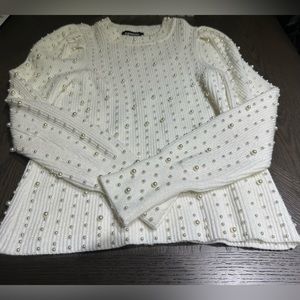 Pearl embellished sweater from Express. Worn once. Original price $118. Sz Small